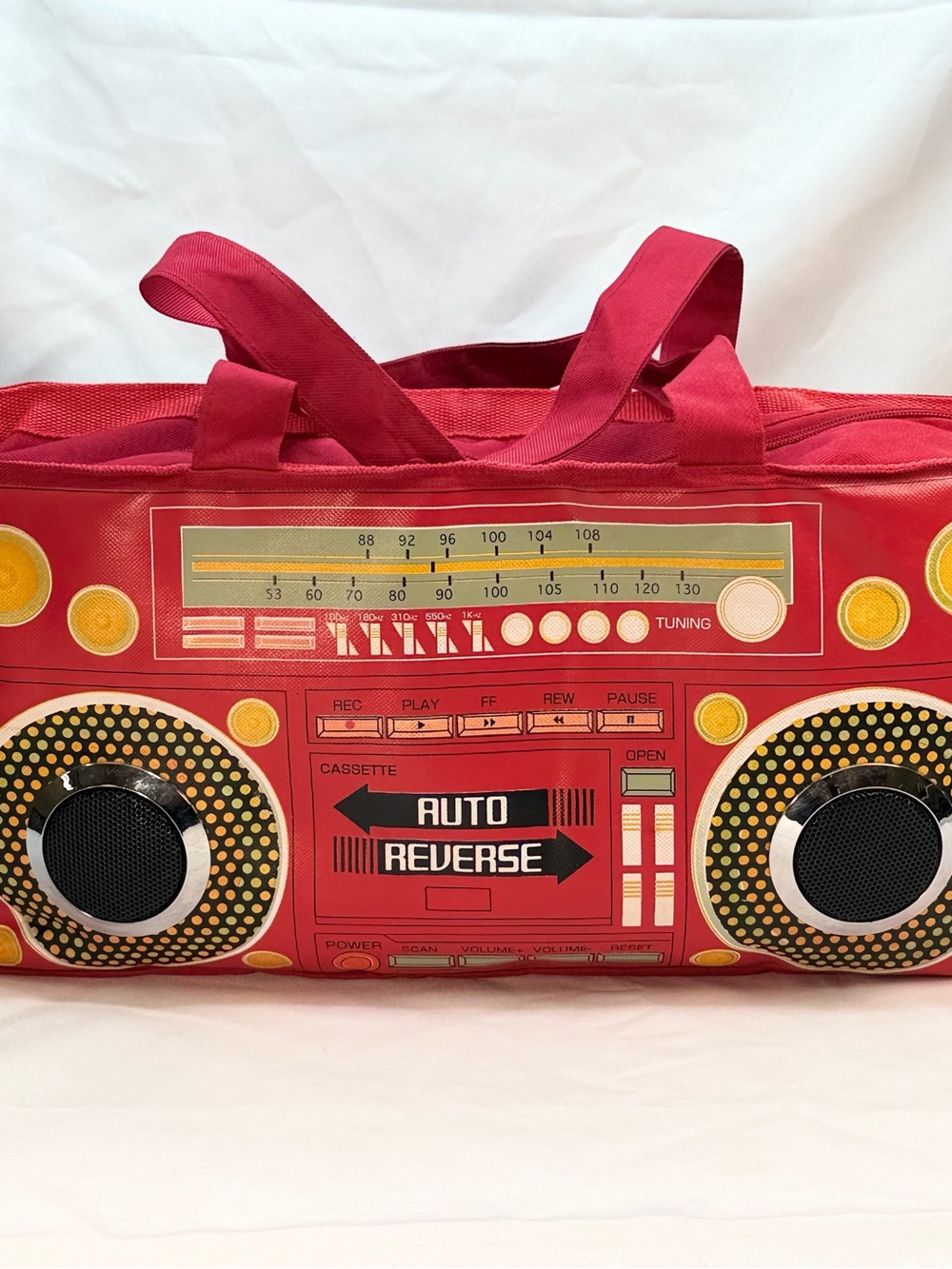 Y2K Boombox Speaker Tote Bag Unused AUX Working Stereo Music Purse Retro